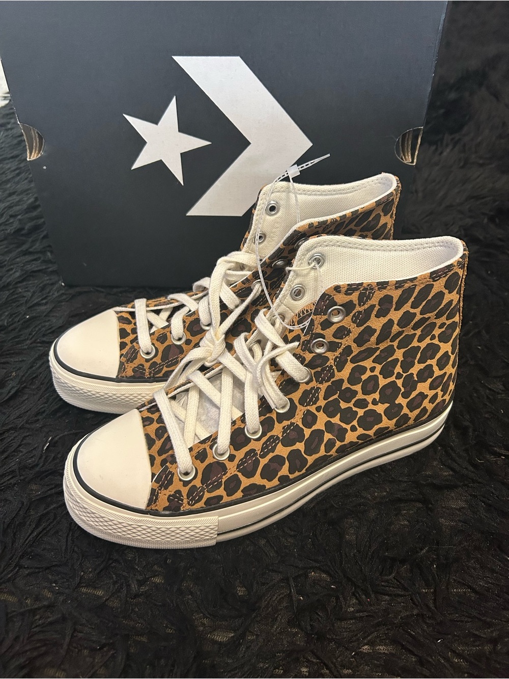 CONVERSE Ctas animal print suede platform lace up shoes sneakers sz 8 new - Picture 2 of 8